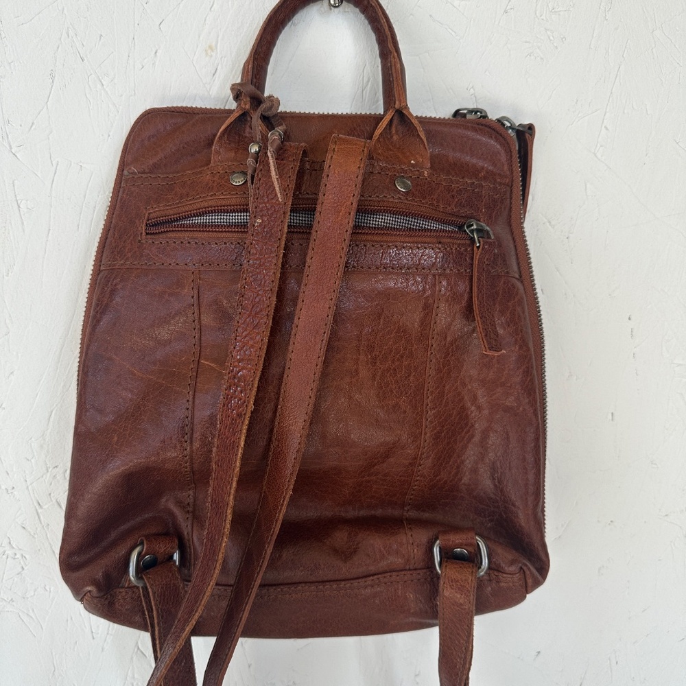 Spikes and Sparrow Texas Leather Backpack in Brandy Cognac - Picture 11 of 14